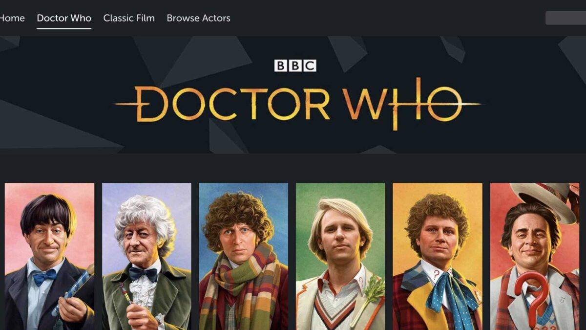 BritBox Doctor Who home screen