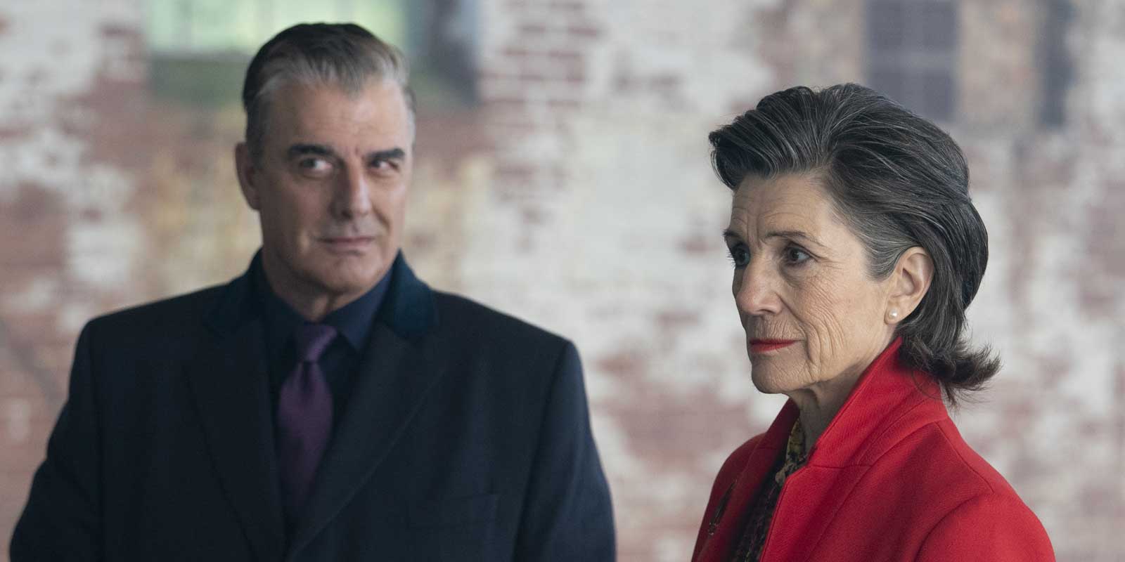 Chris Noth returns as Robertson. With Harriet Walter who plays politician Jo Patterson