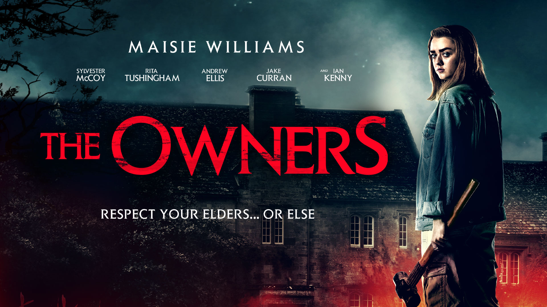 Banner art for The Owners starring Maisie Williams (Game of Thrones, Doctor Who)
