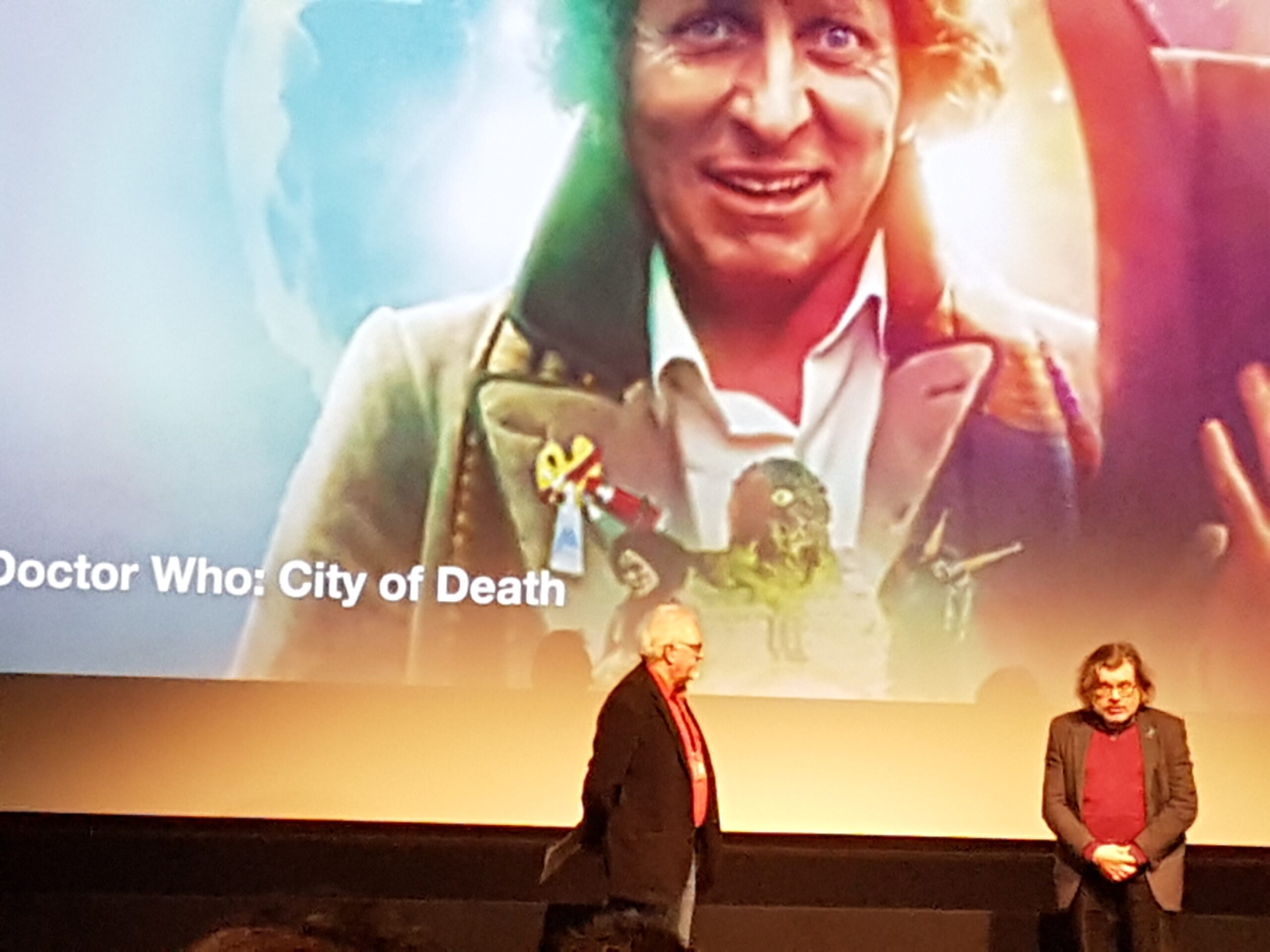 Mark Ayres, composer for the Season 17 Blu-ray (right) with interviewer Dick Fiddy