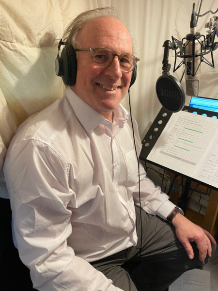 Peter Davison recording from home