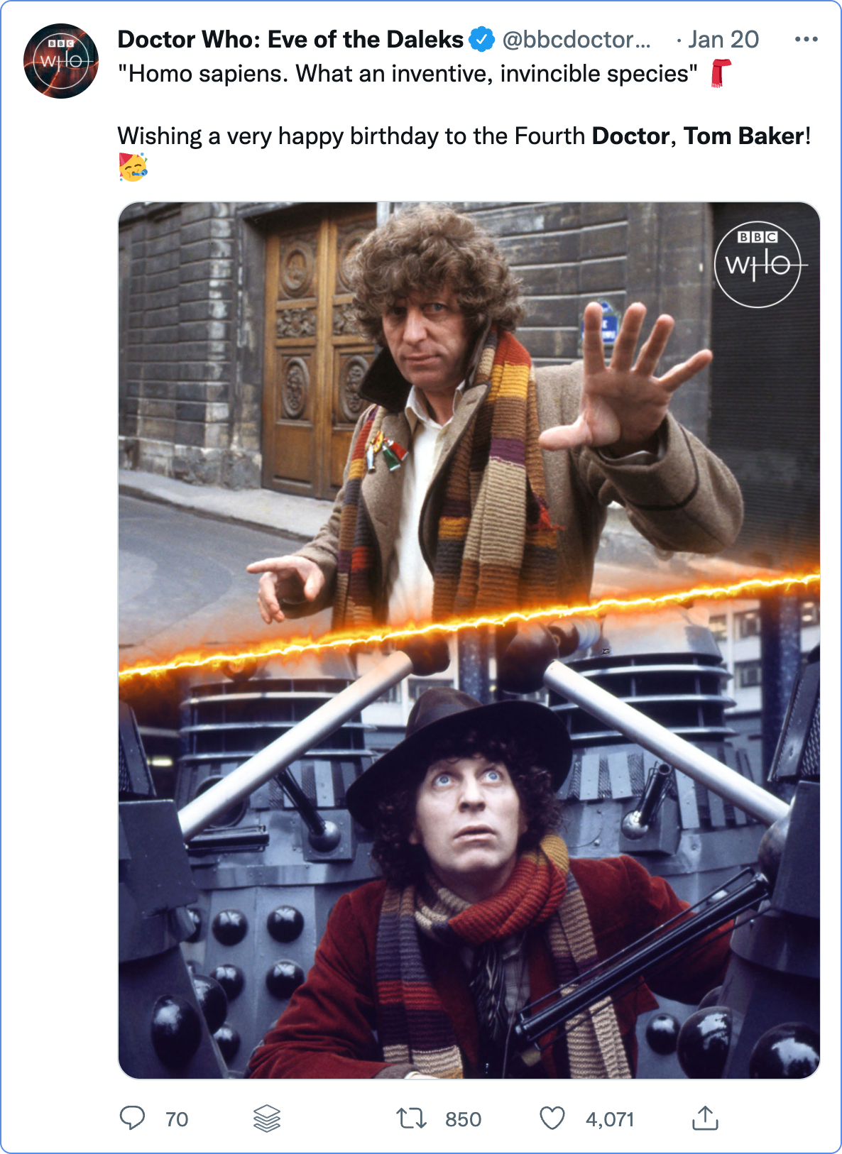 Tom Baker recently celebrated his 88th birthday, a hugely popular incarnation as the 4th Doctor