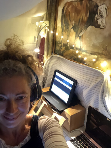 Alex Kingston recording The Poison of Peladon