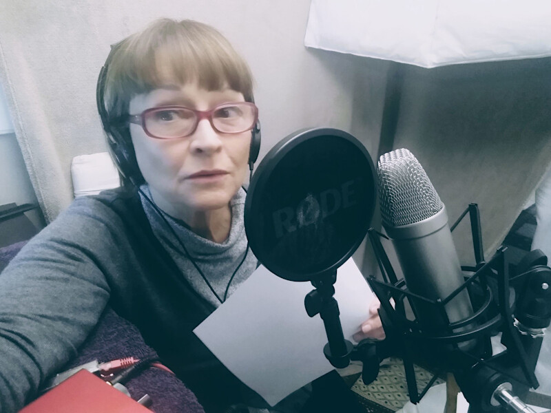 Janet Fielding recording from home
