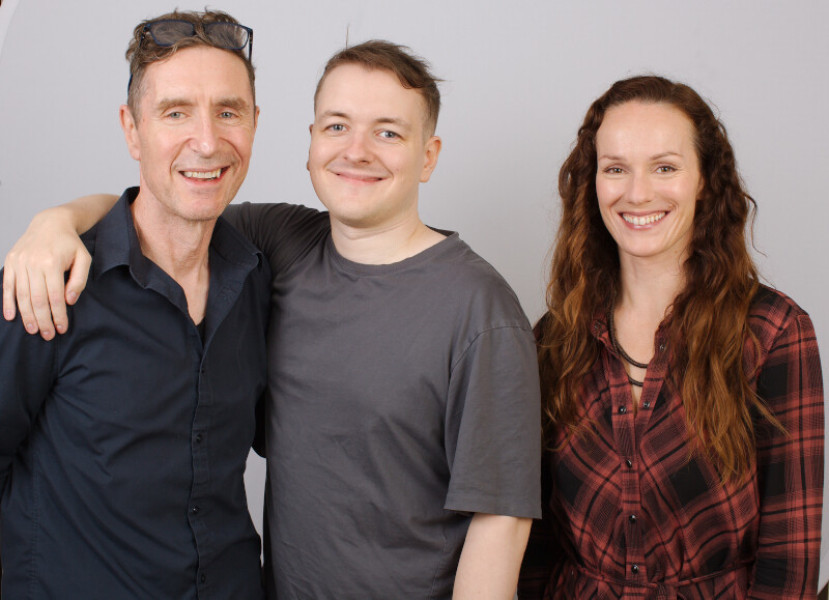 The new TARDIS trio, Paul McGann, Sonny McGann & Emma Campbell Jones