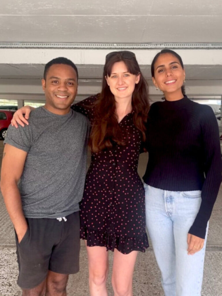 Daniel and Anjli with Producer Emily Cook