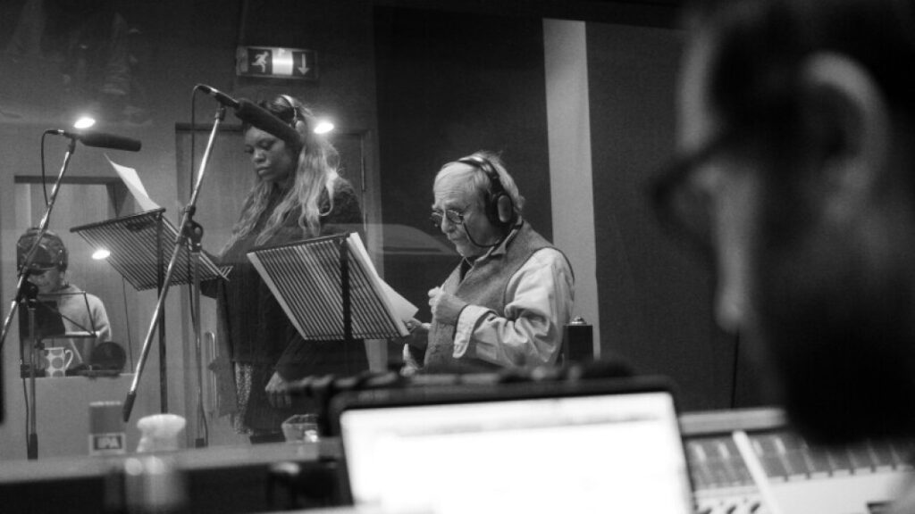 Sylvester McCoy and Eleanor Crooks at the recording for Far From Home