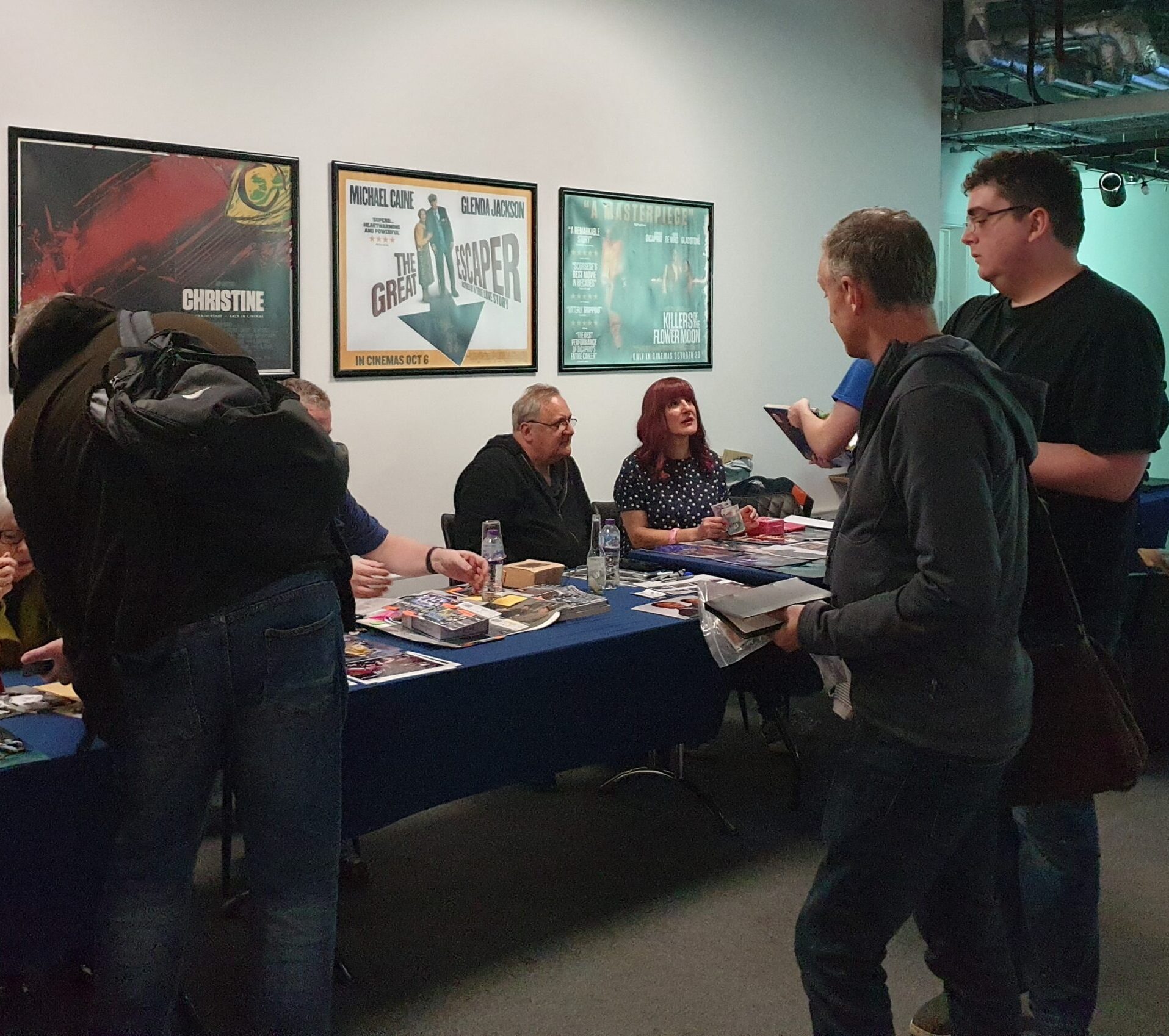 The special guests were available for autographs after the event at tables outside the auditorium. Micheal Troughton was selling copies of the autobiography he wrote about his father
