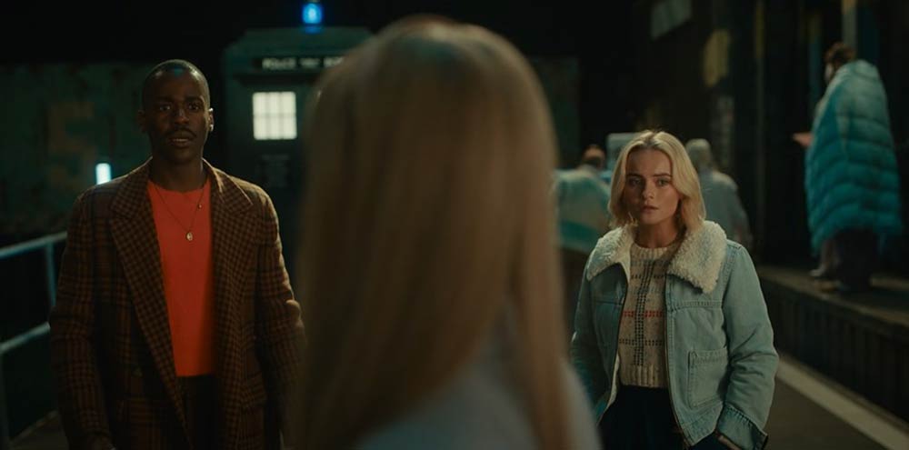 The Doctor and Ruby in shock in the final moments of Dot and Bubble