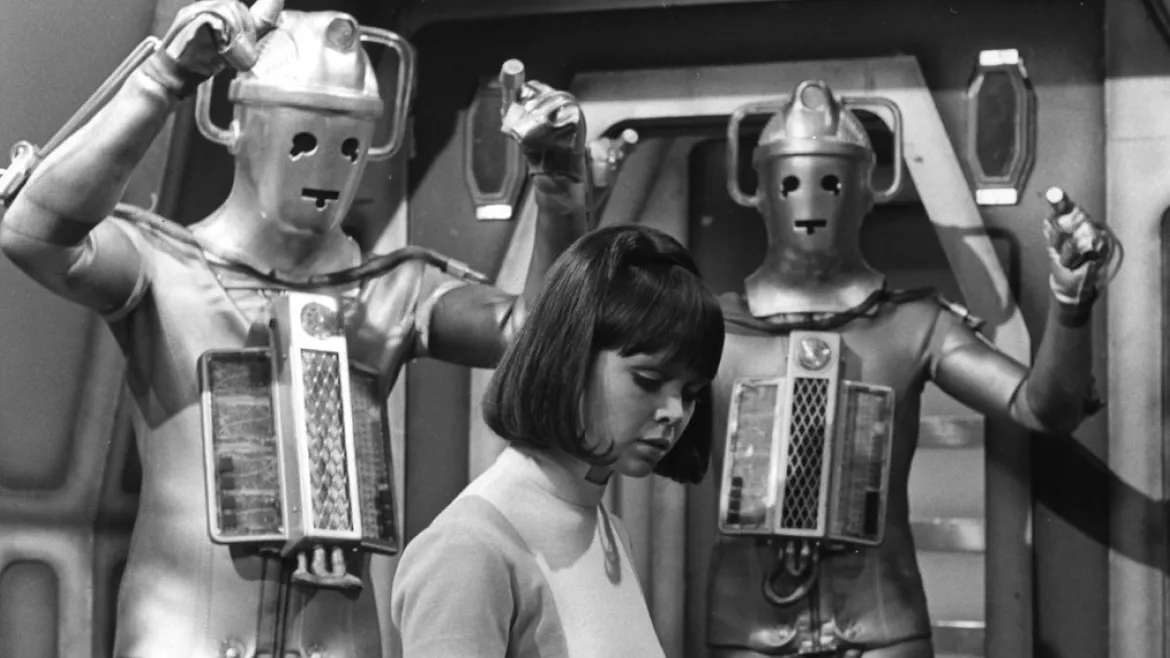 The Cybermen have a new wet suit-style costume in "The Wheel in Space".