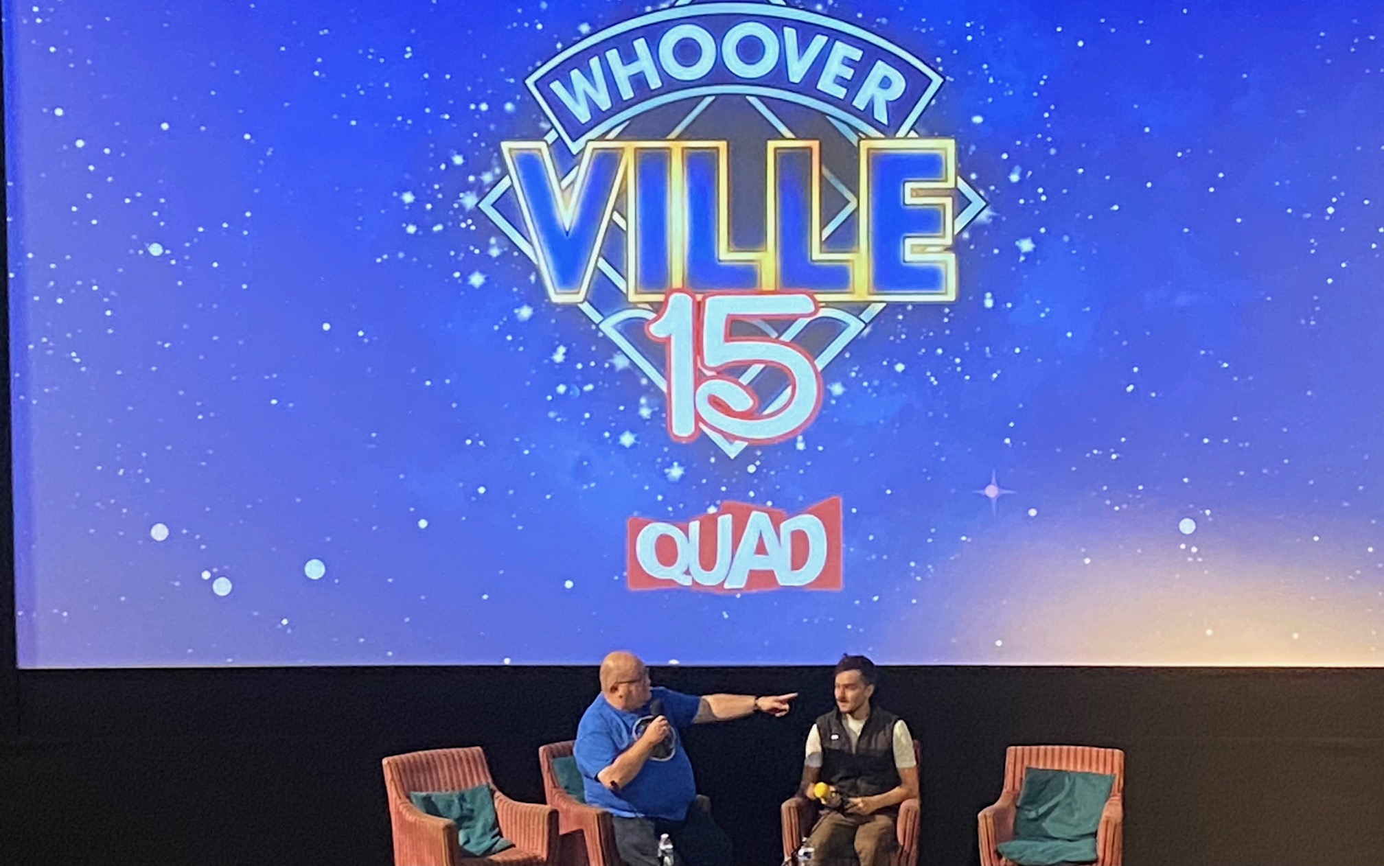 Tommy Knight on stage being interviewed