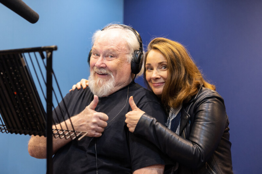 Colin Baker and Nicola Bryant enjoy the recording!