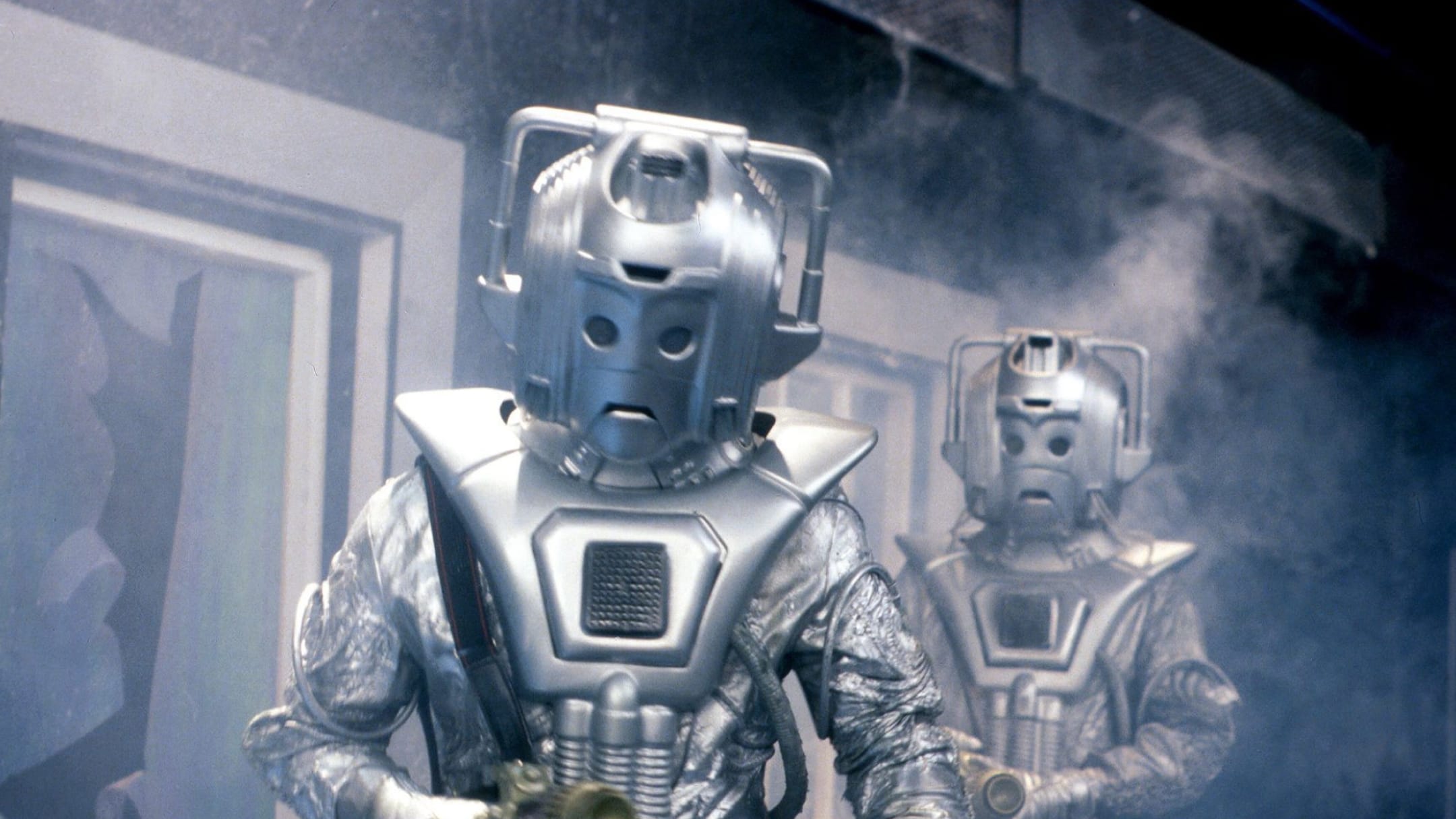 Cybermen from the classic Doctor Who Sixth Doctor story Attack of the Cybermen