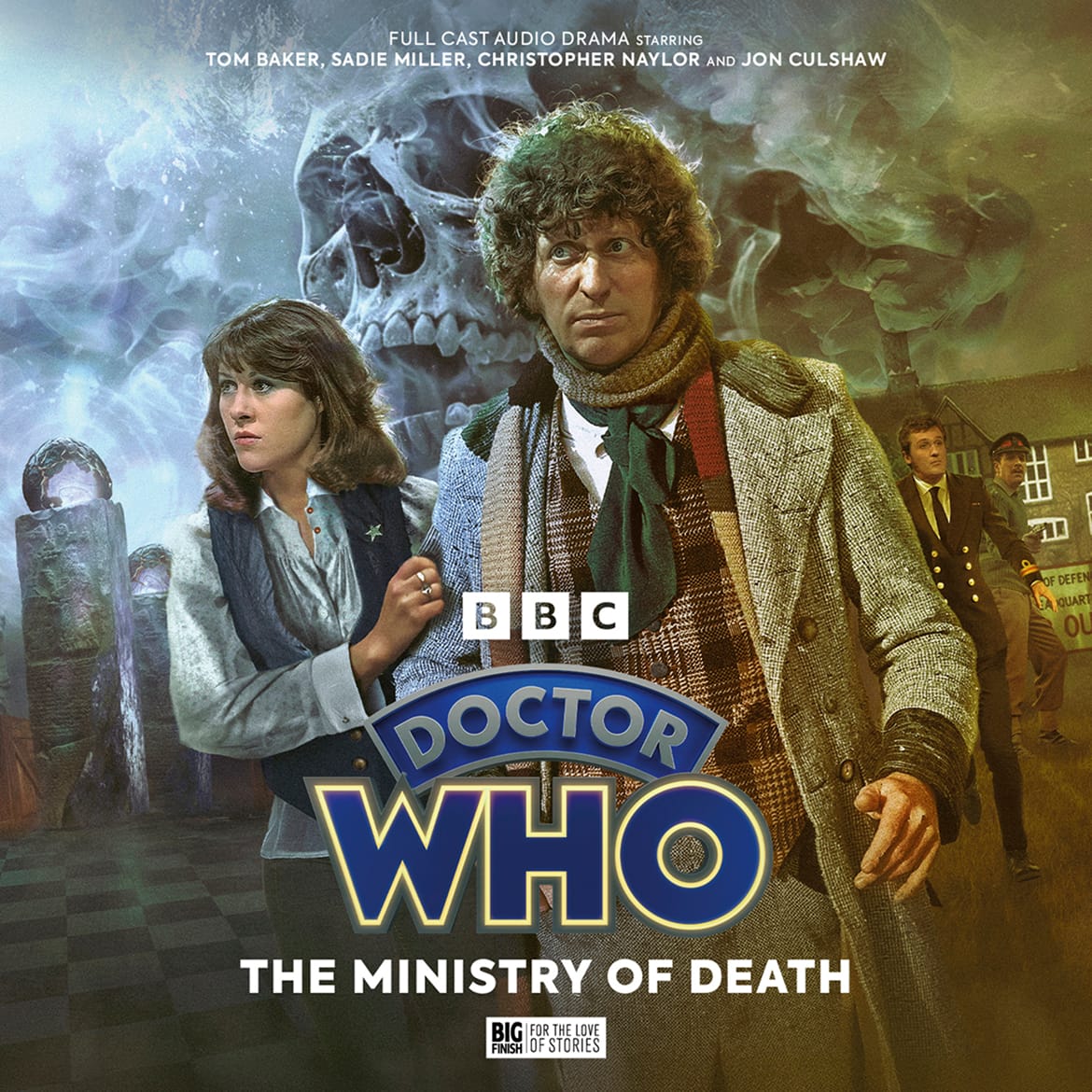 The modern version cover art for the Big Finish audio drama Doctor Who: The Fourth Doctor Adventures Series 15: The Ministry of Death by Sean Longmore.